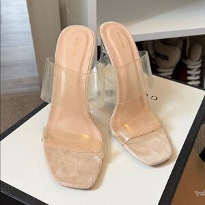 Fenty Beauty Clear Strap Nude Heels